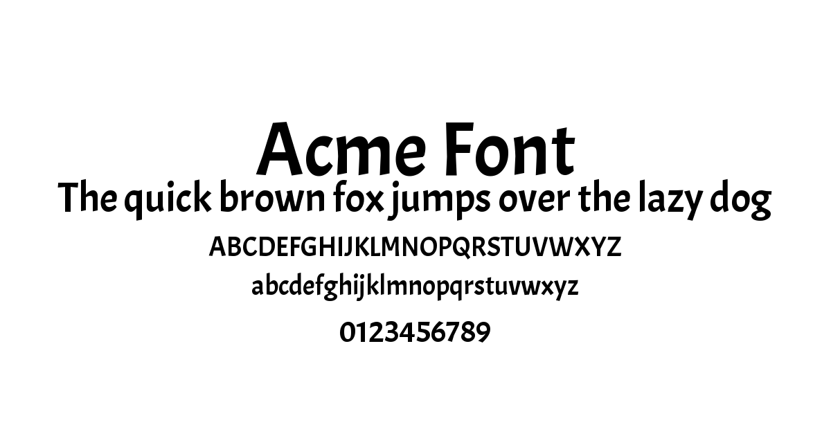 Acme Font preview