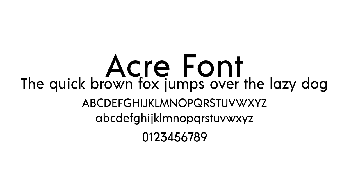 Acre Font font preview