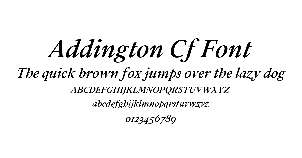 Addington Cf Font preview