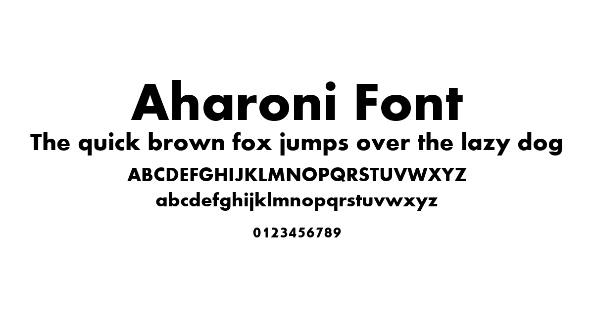Aharoni Font font preview
