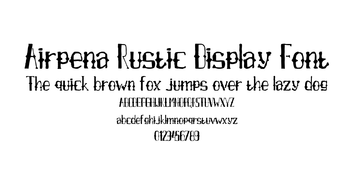 Airpena Rustic Display Font preview