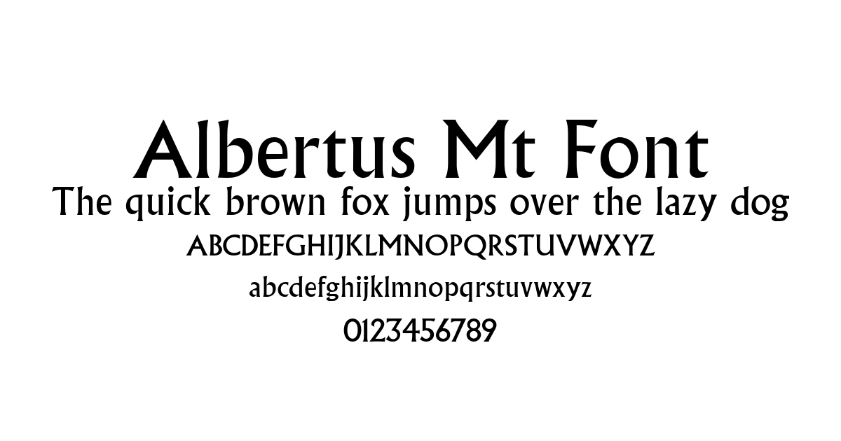 Albertus Mt Font font preview