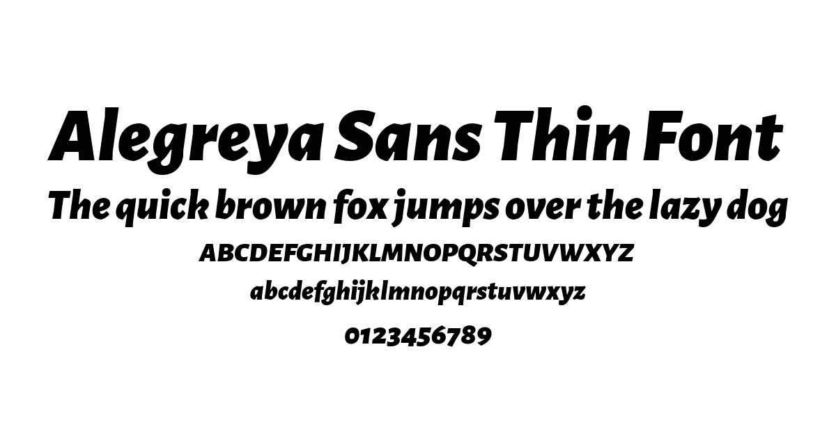 Alegreya Sans Thin Font preview