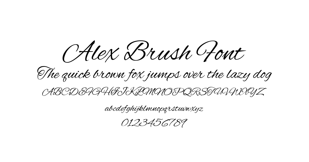 Alex Brush Font font preview