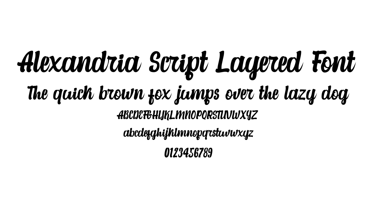 Alexandria Script Layered Font font preview