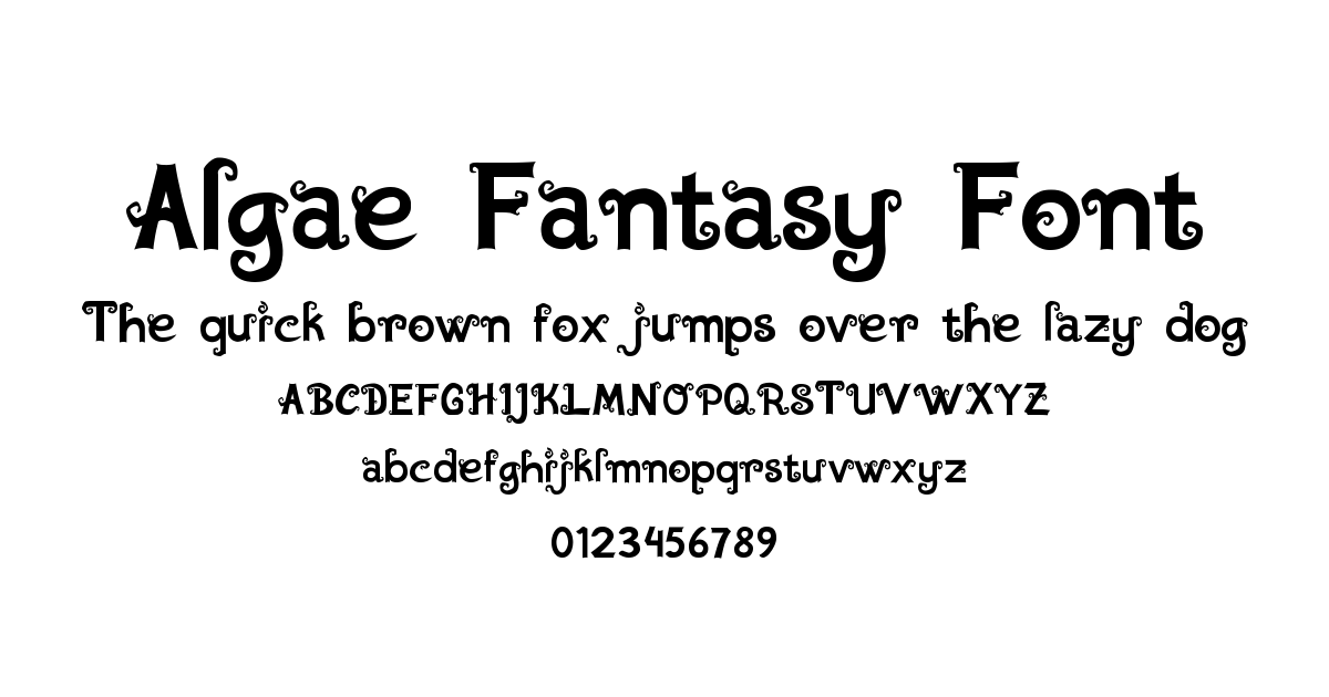 Algae Fantasy Font font preview