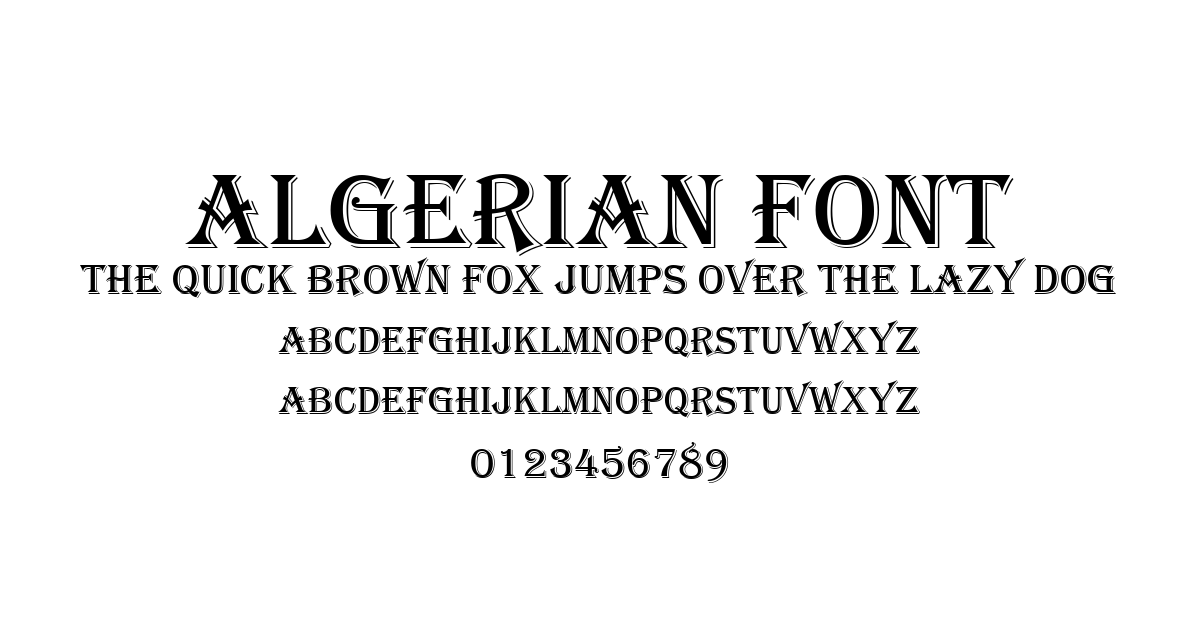 Algerian Font font preview