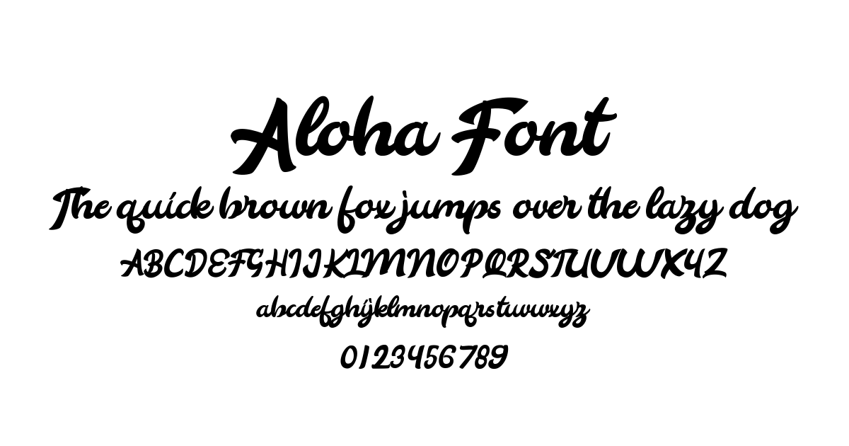 Aloha Font preview