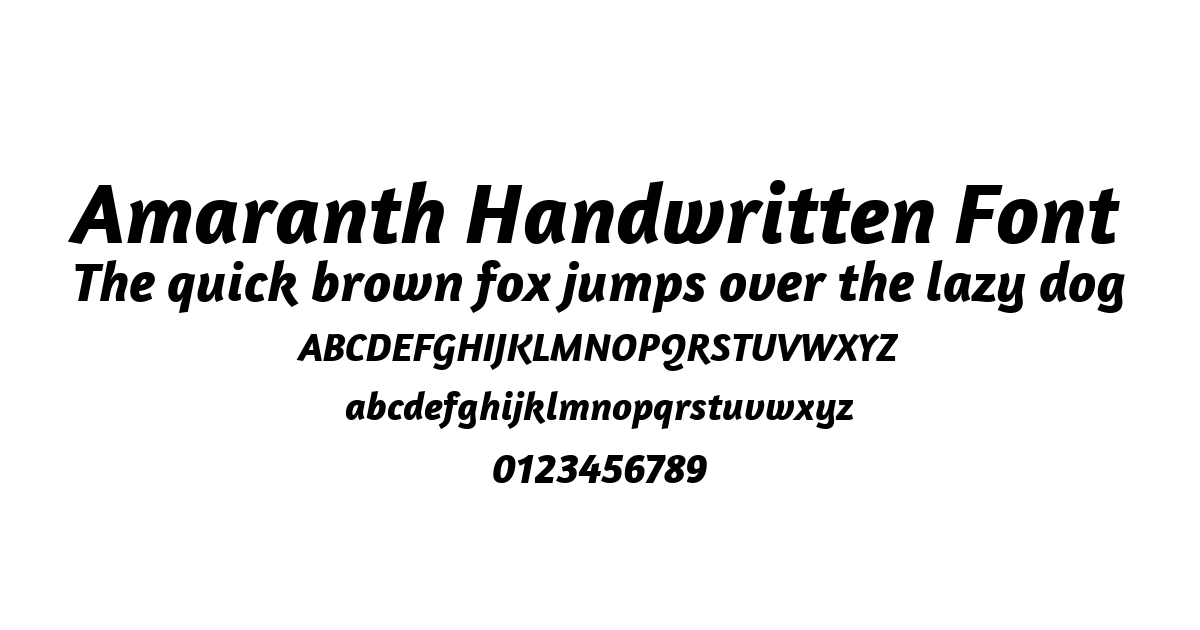 Amaranth Handwritten Font font preview