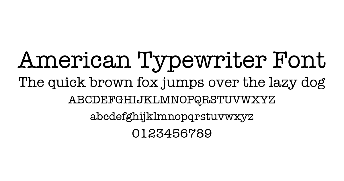 American Typewriter Font font preview