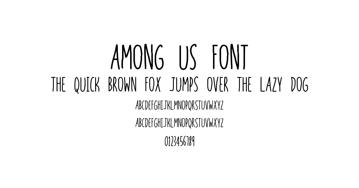 Among Us Font preview
