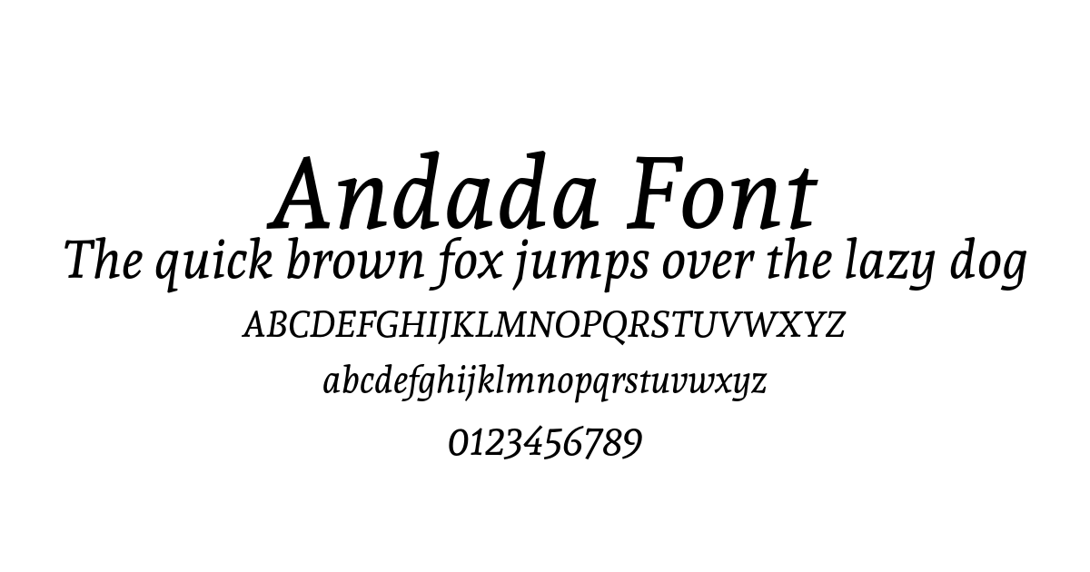 Andada Font font preview
