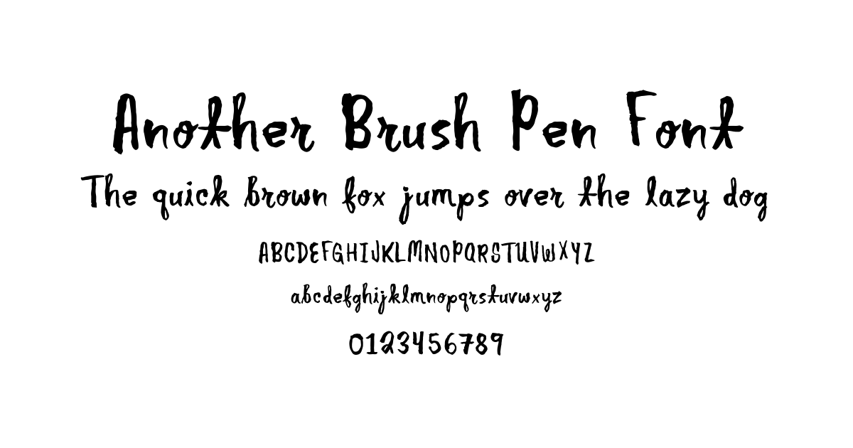 Another Brush Pen Font font preview