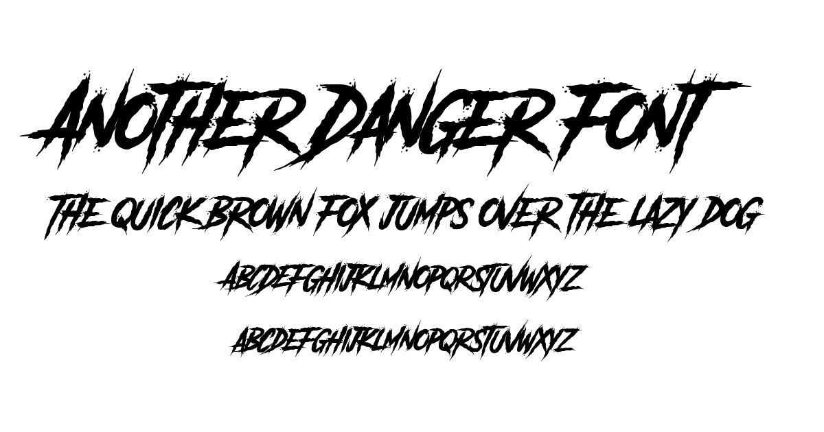 Another Danger Font font preview