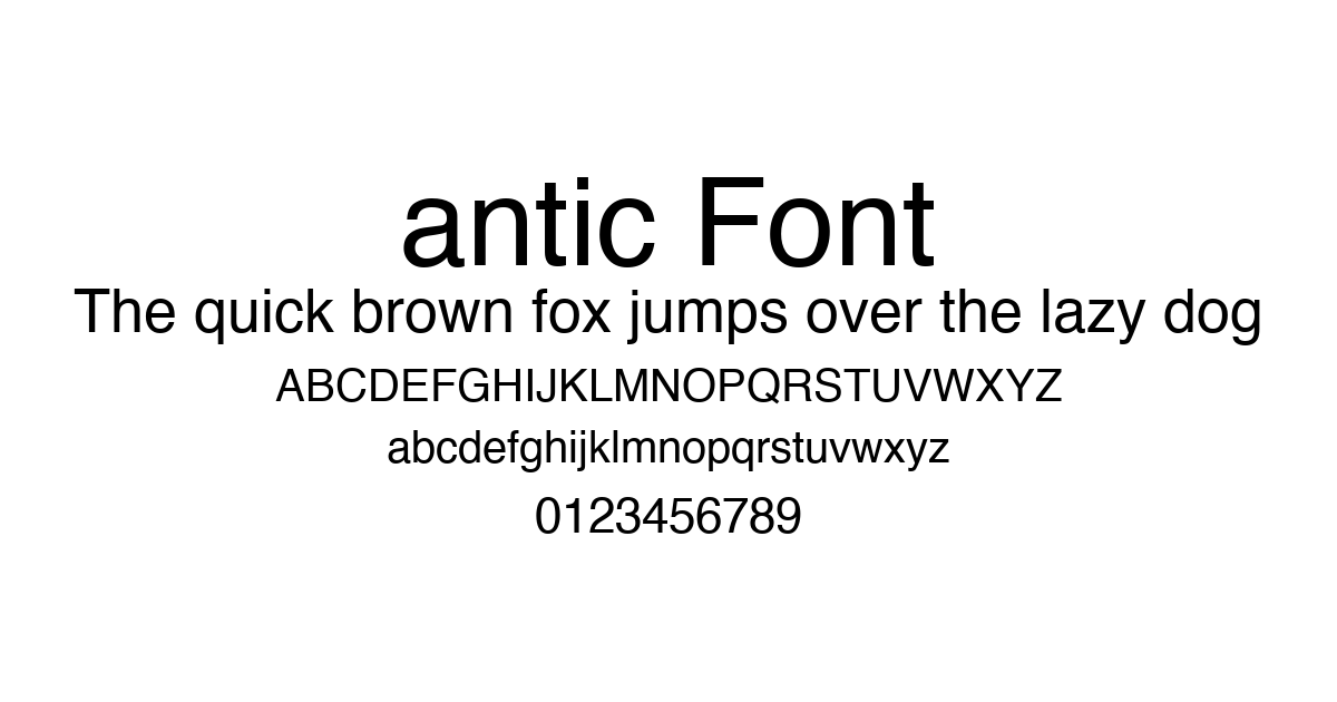 antic Font font preview