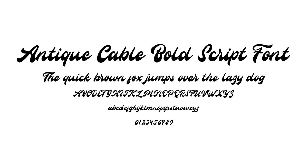 Antique Cable Bold Script Font preview