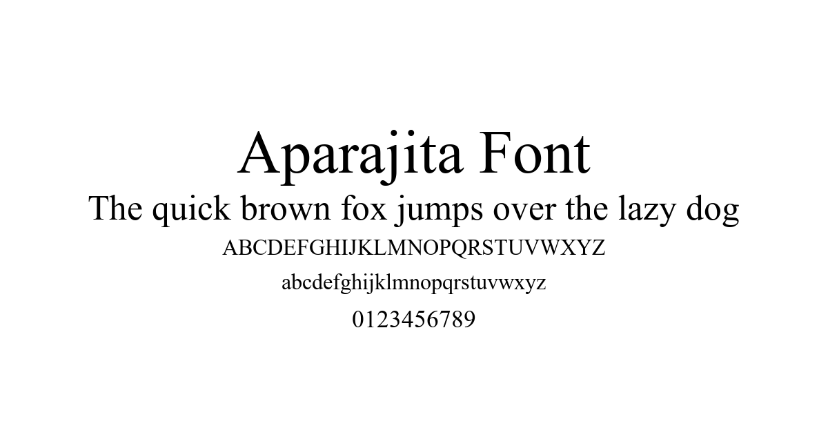 Aparajita Font font preview