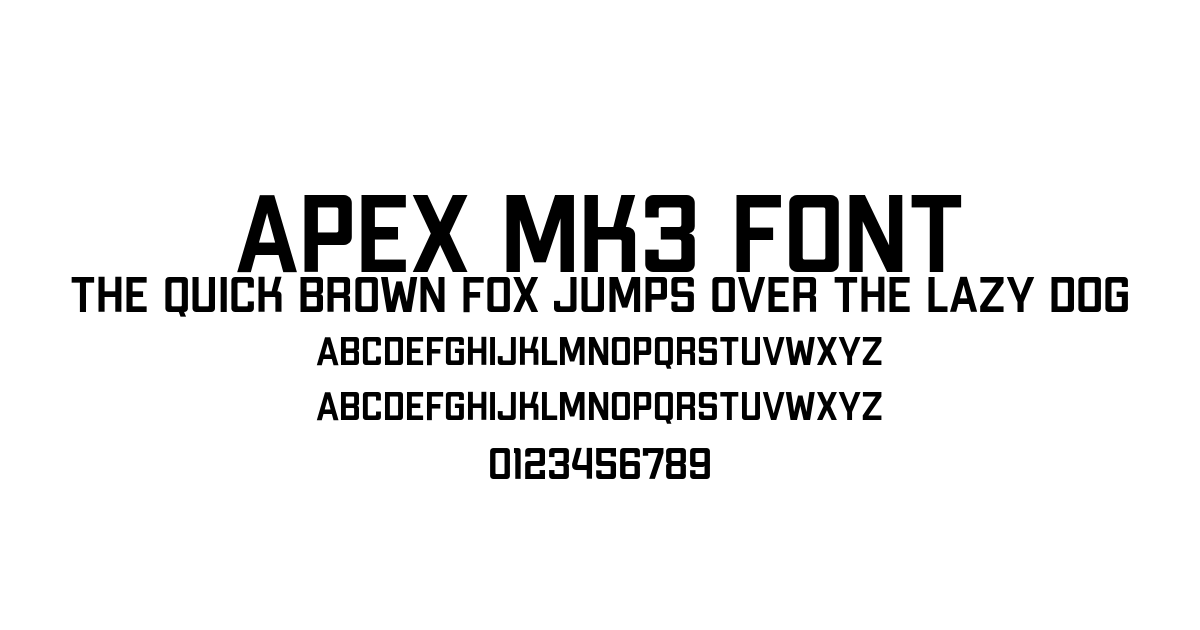 Apex Mk3 Font font preview