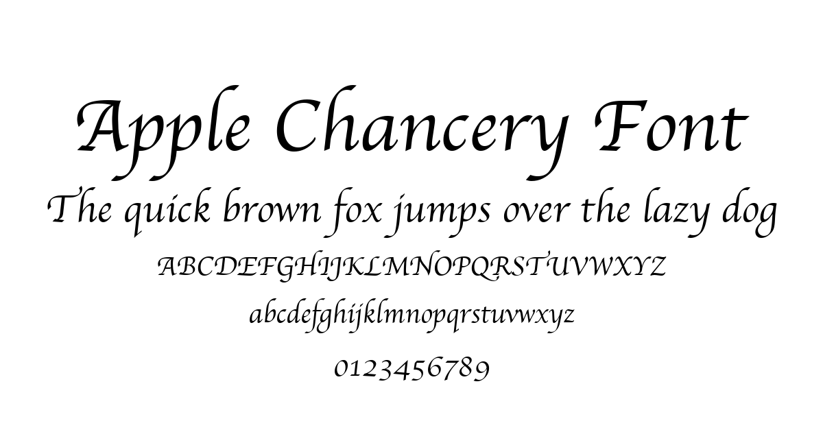 Apple Chancery Font font preview