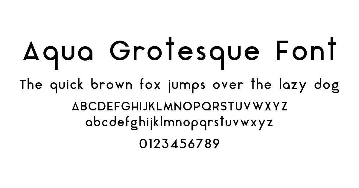 Aqua Grotesque Font font preview