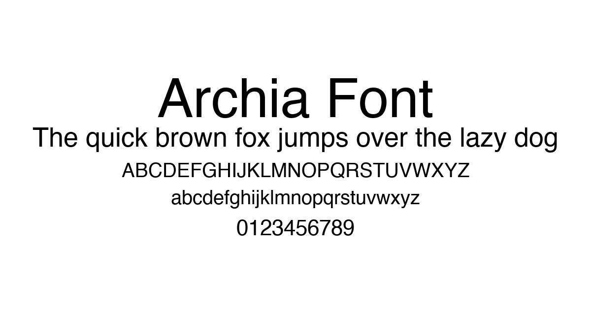 Archia Font font preview