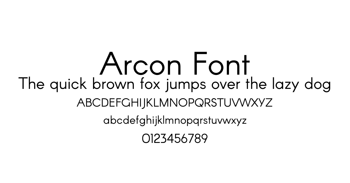 Arcon Font preview