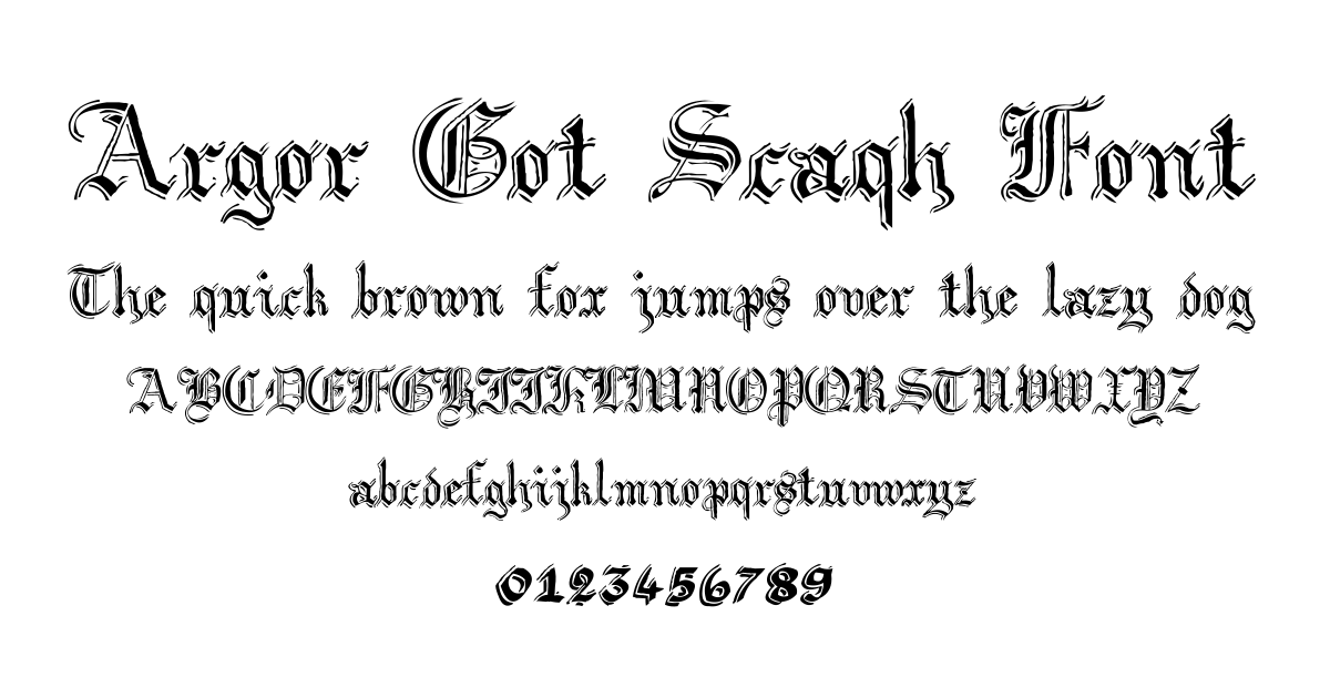 Argor Got Scaqh Font font preview