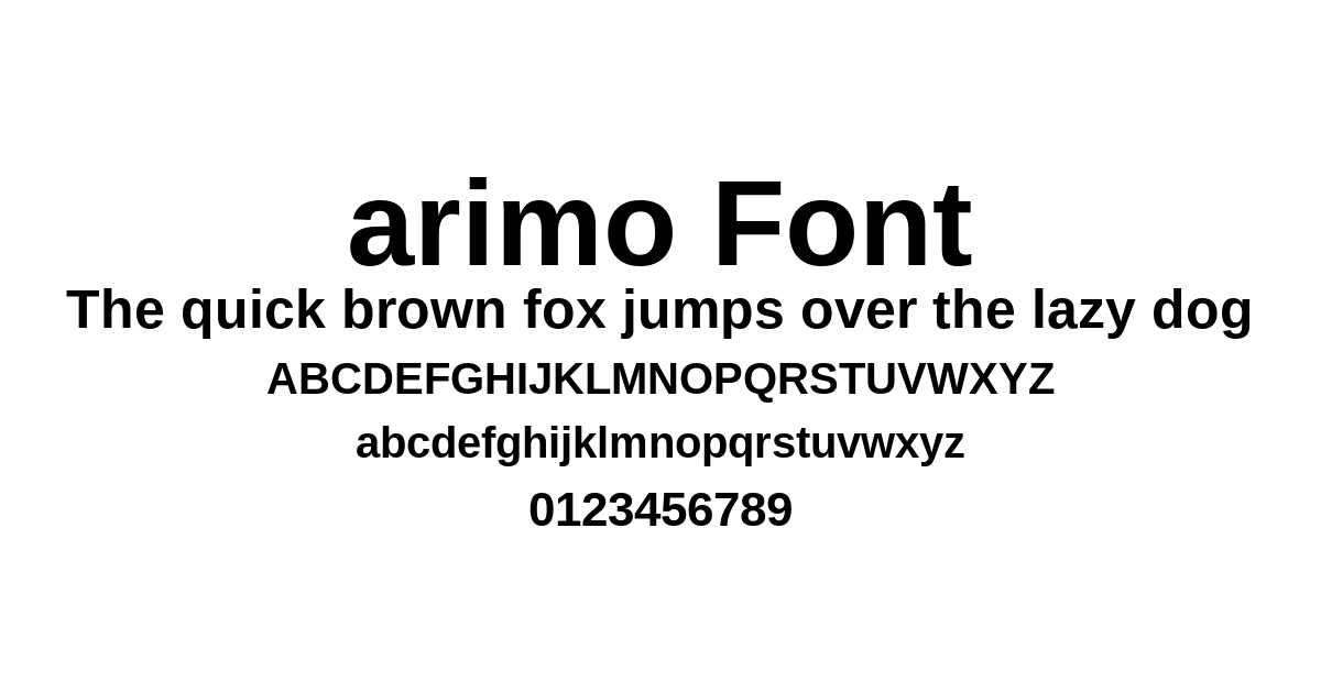 arimo Font font preview