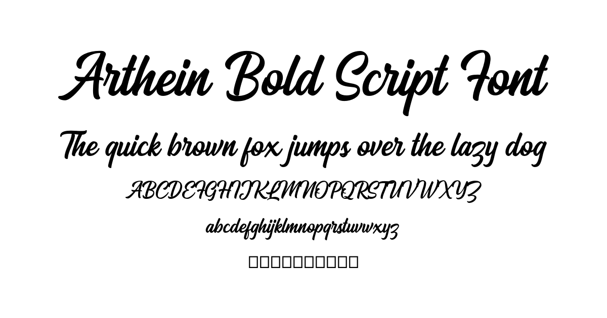 Arthein Bold Script Font preview