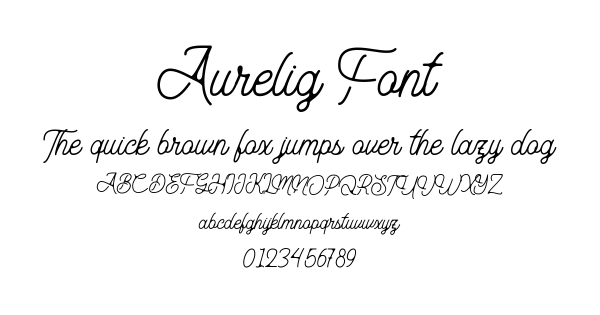Aurelig Font font preview