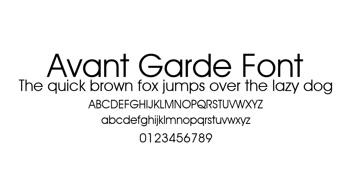 Avant Garde Font preview