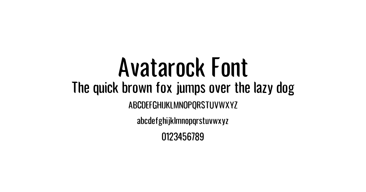 Avatarock Font font preview
