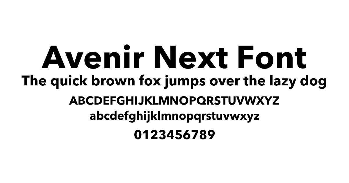 Avenir Next Font preview
