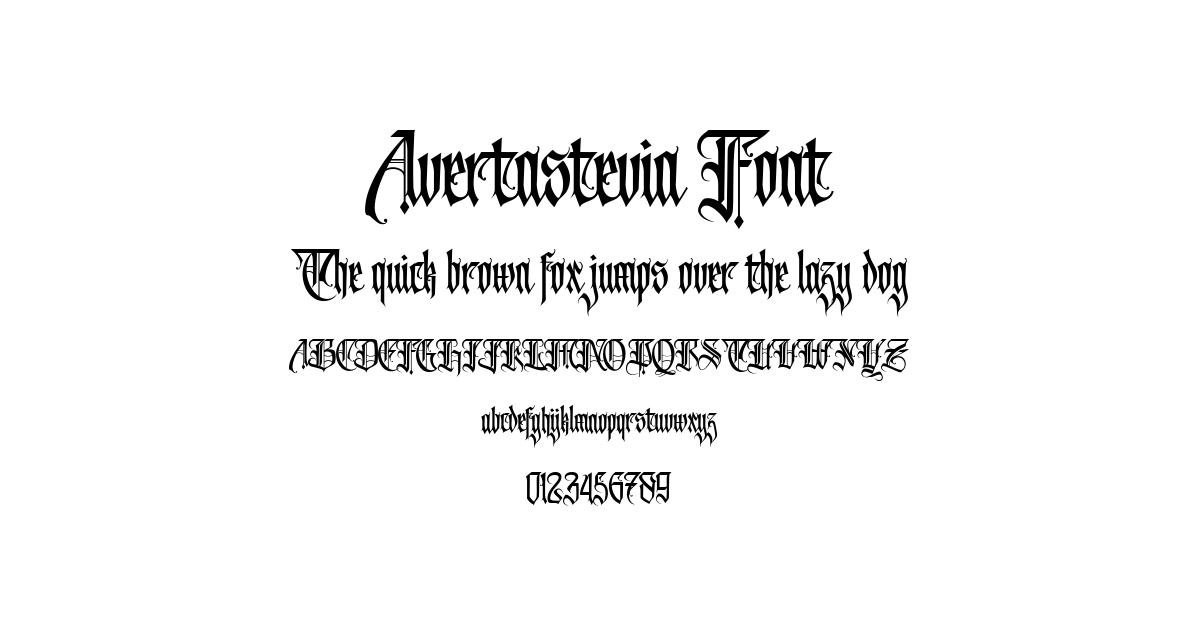 Avertastevia Font font preview