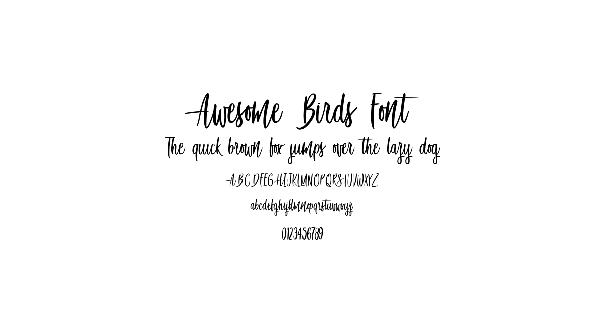 Awesome Birds Font font preview