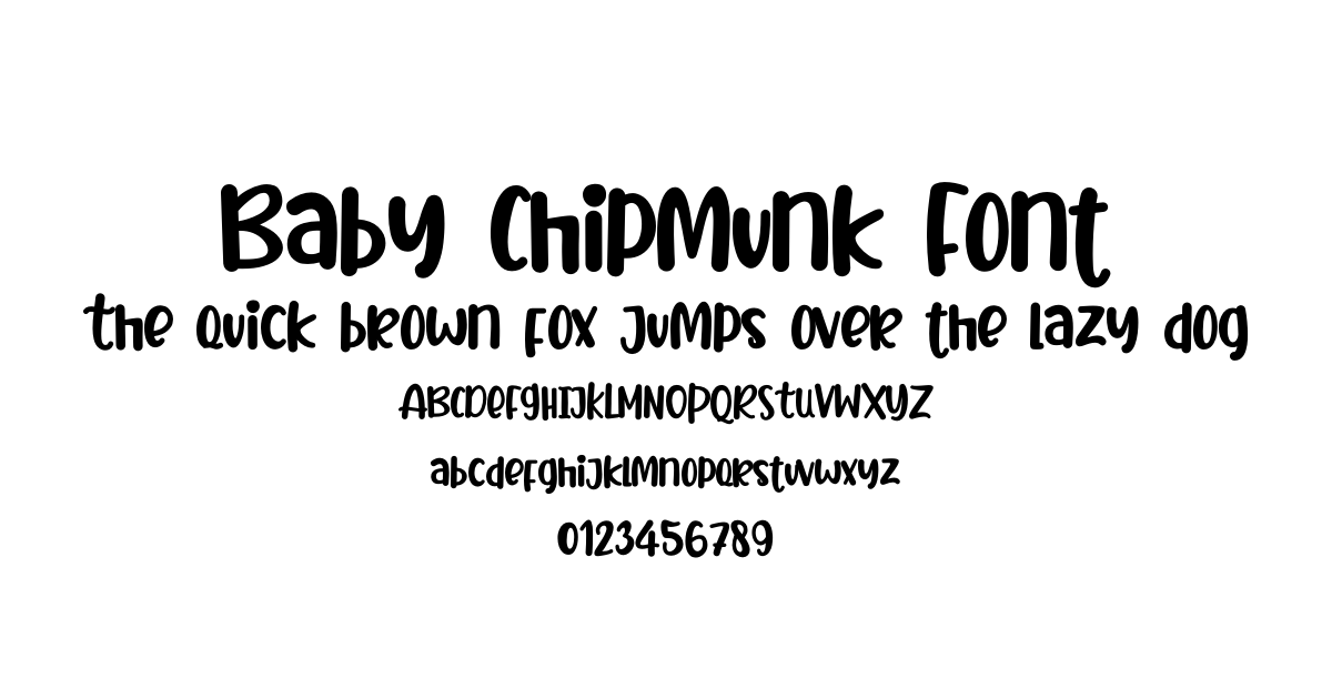 Baby Chipmunk Font font preview