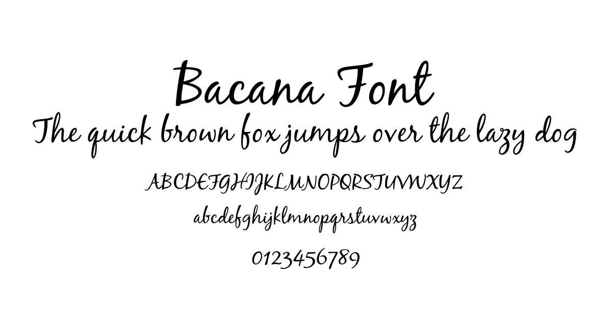 Bacana Font font preview