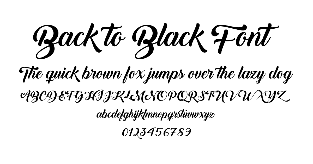 Back to Black Font font preview
