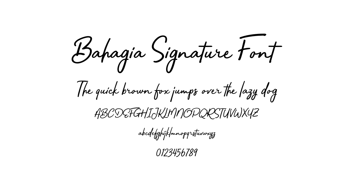 Bahagia Signature Font font preview