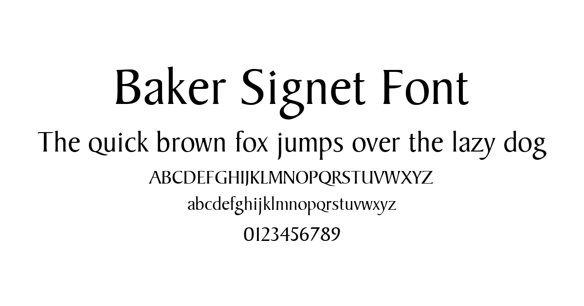 Baker Signet Font font preview