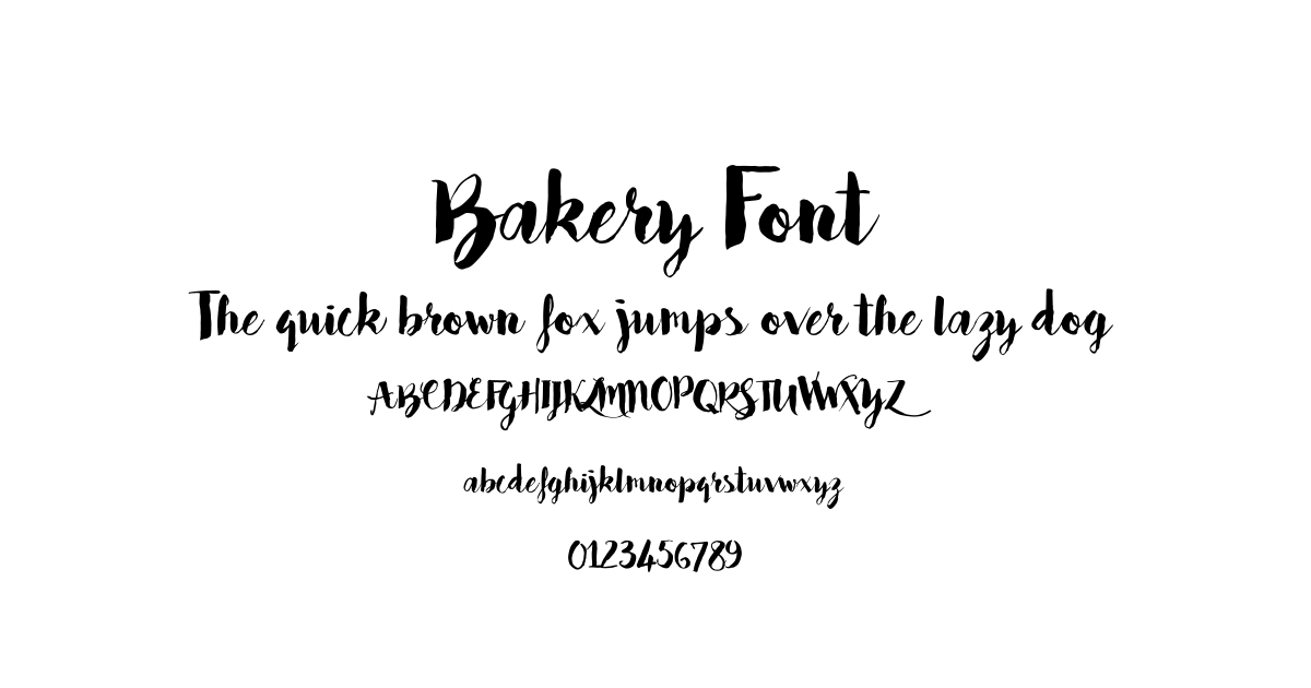 Bakery Font font preview