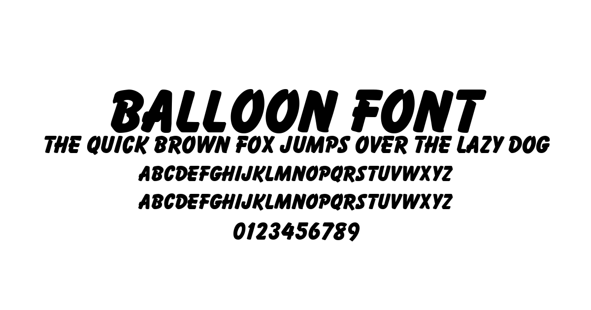 Balloon Font font preview