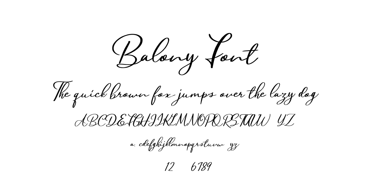 Balony Font preview