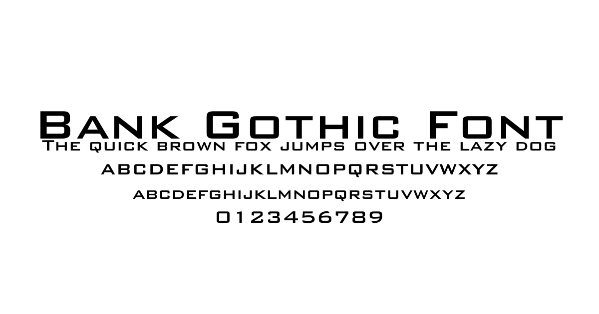 Bank Gothic Font font preview