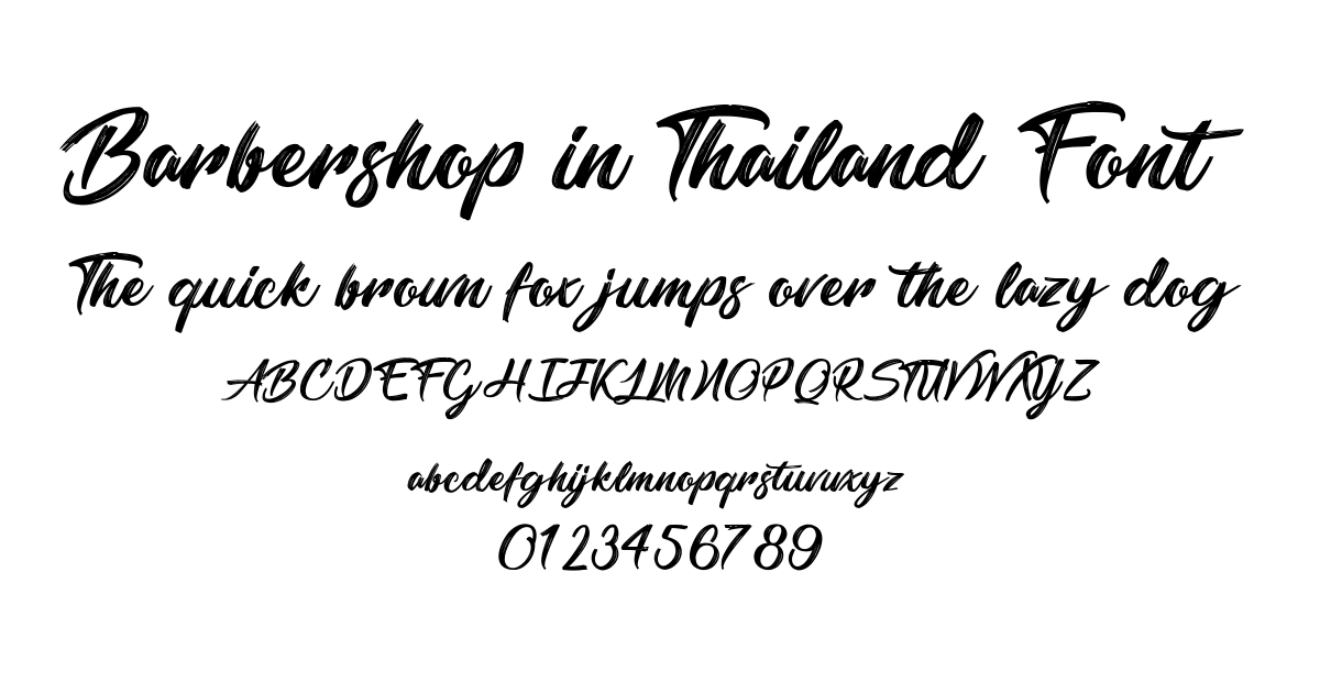 Barbershop in Thailand Font font preview