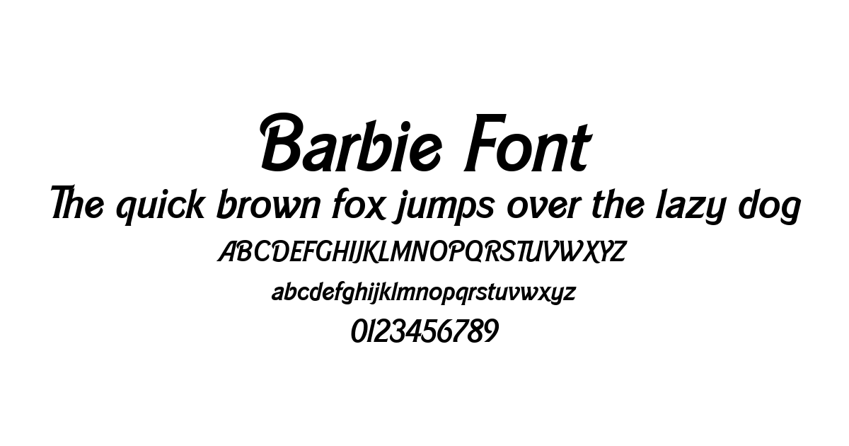 Barbie Font font preview