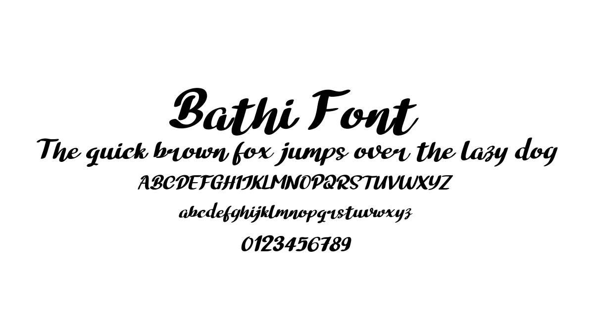 Bathi Font font preview