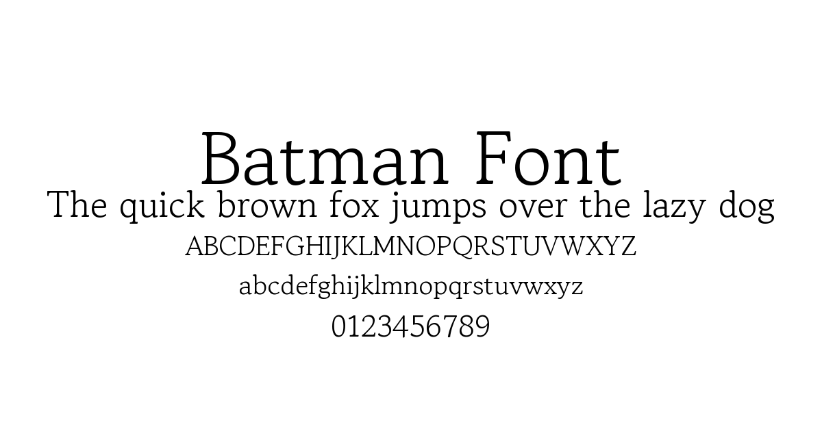 Batman Font preview