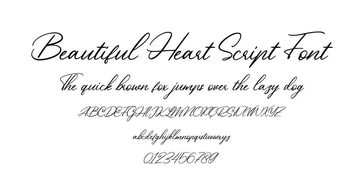 Beautiful Heart Script Font preview