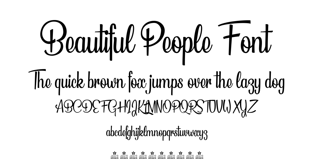 Beautiful People Font preview
